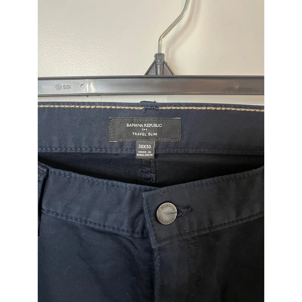 Banana Republic Travel Slim Mens Navy Blue 5-Pocket Pants 38x30